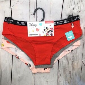 3-Pack Disney Womens Minnie Mouse Hipster Panty Choose Size